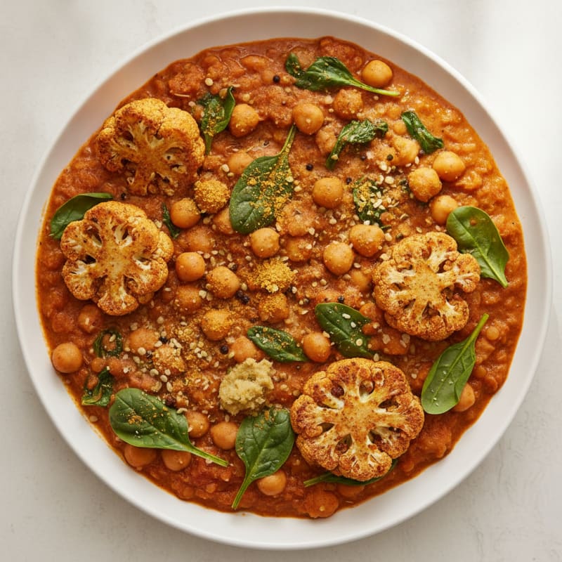 Roasted Cauliflower Chickpea Curry