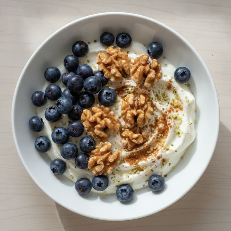 High-Protein Berry & Walnut Yogurt Power Bowl