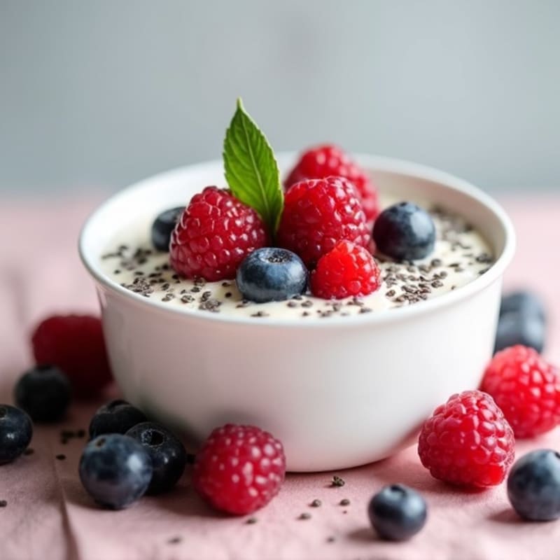 Creamy Greek Yogurt Protein Pudding with Mixed Berries