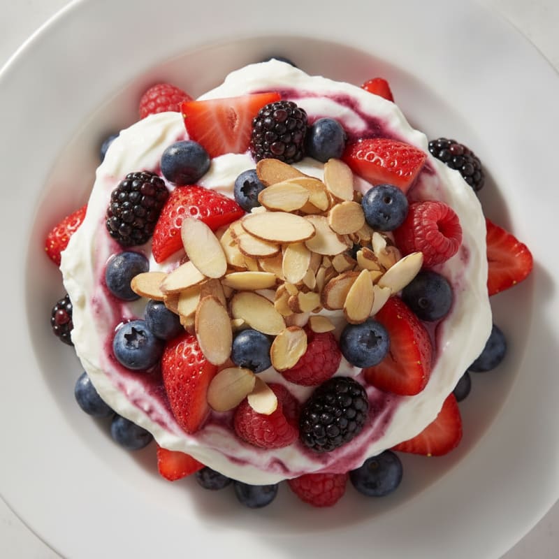 Greek Yogurt Protein Parfait with Mixed Berries