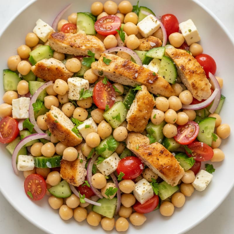 Mediterranean Chickpea Salad with Lemon-Herb Dressing