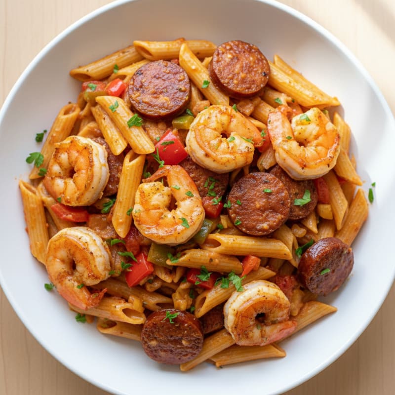 Cajun Shrimp and Sausage Pasta