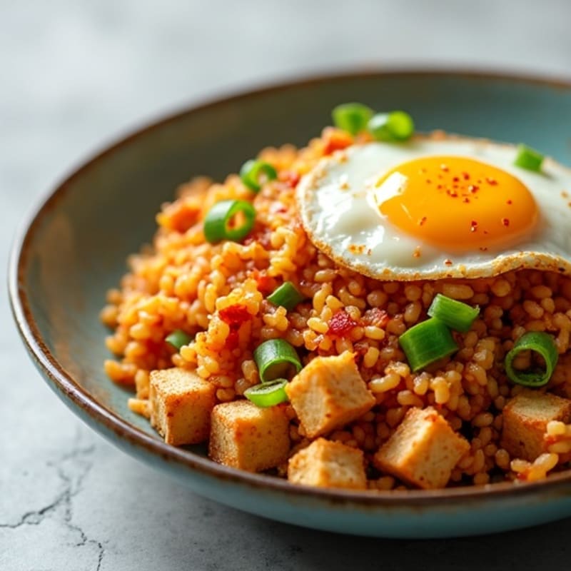 Crispy Cauliflower Rice Kimchi Stir-Fry