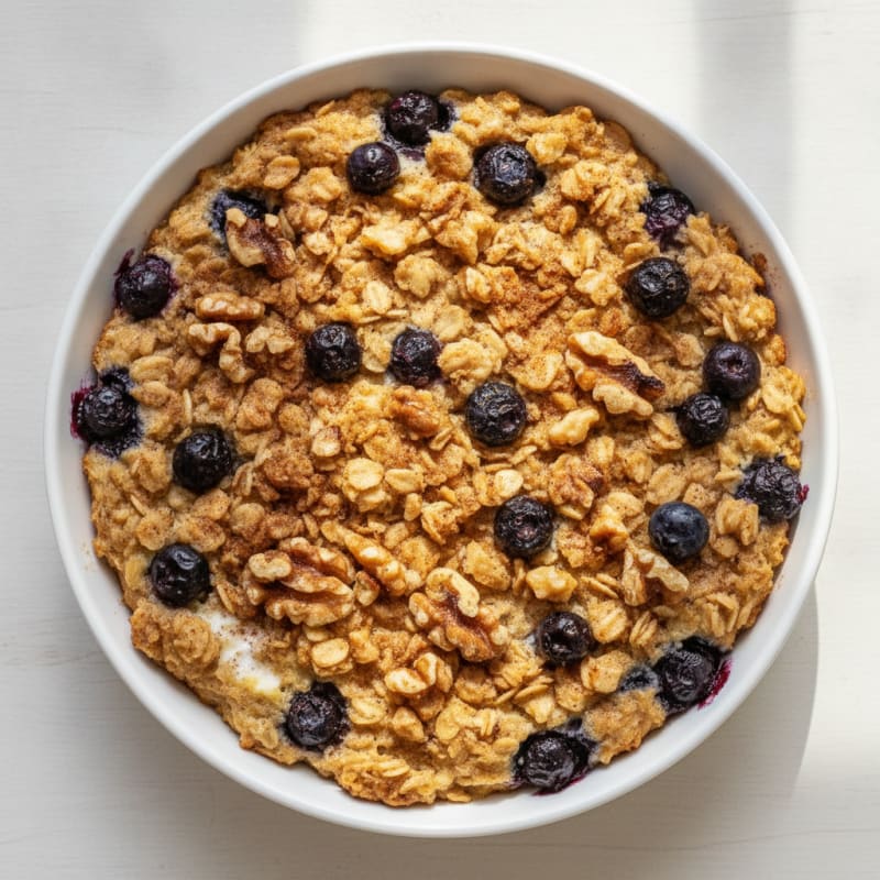 Baked Berry Oatmeal with Toasted Nuts
