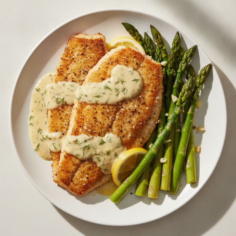 Pan-Seared Tilapia with Lemon-Dill Sauce