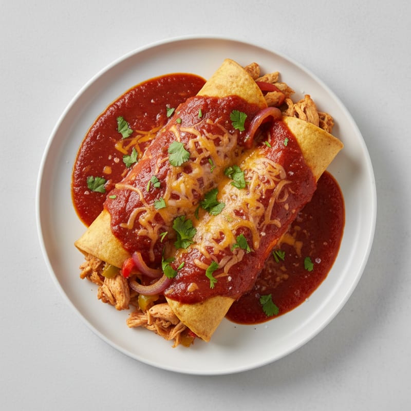 Chicken Enchiladas with Red Chili Sauce