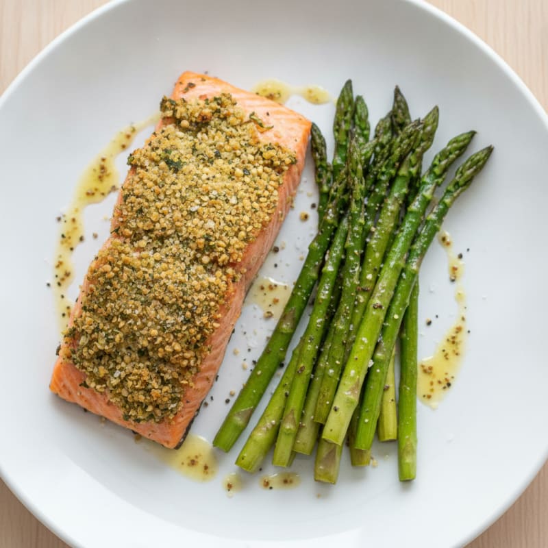 Herb-Crusted Salmon with Roasted Asparagus
