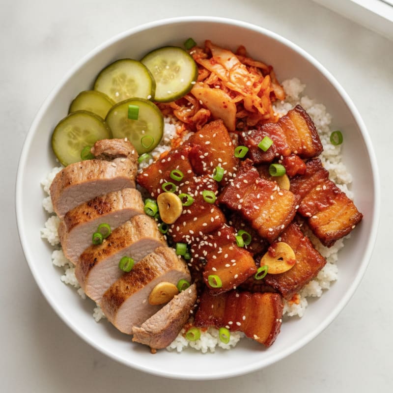 Spicy Gochujang Pork Belly Bowl