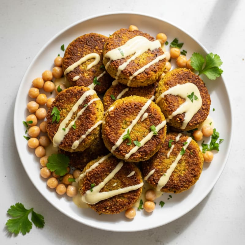 Crispy Falafel with Zesty Tahini Sauce