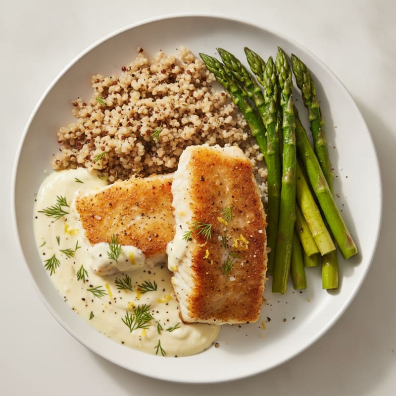 Pan-Seared Cod with Lemon-Dill Sauce
