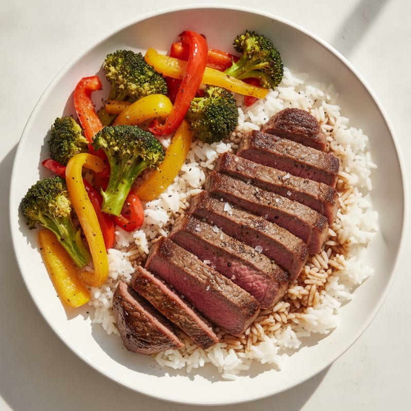 Pan-Seared Sirloin with Roasted Vegetables
