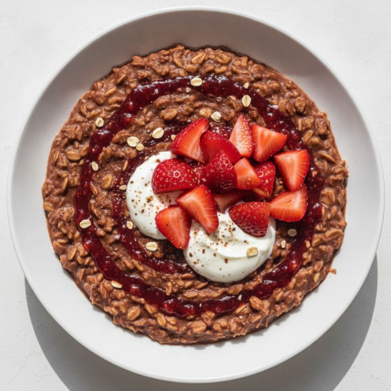 Mars Chocolate Protein Oats with Strawberries