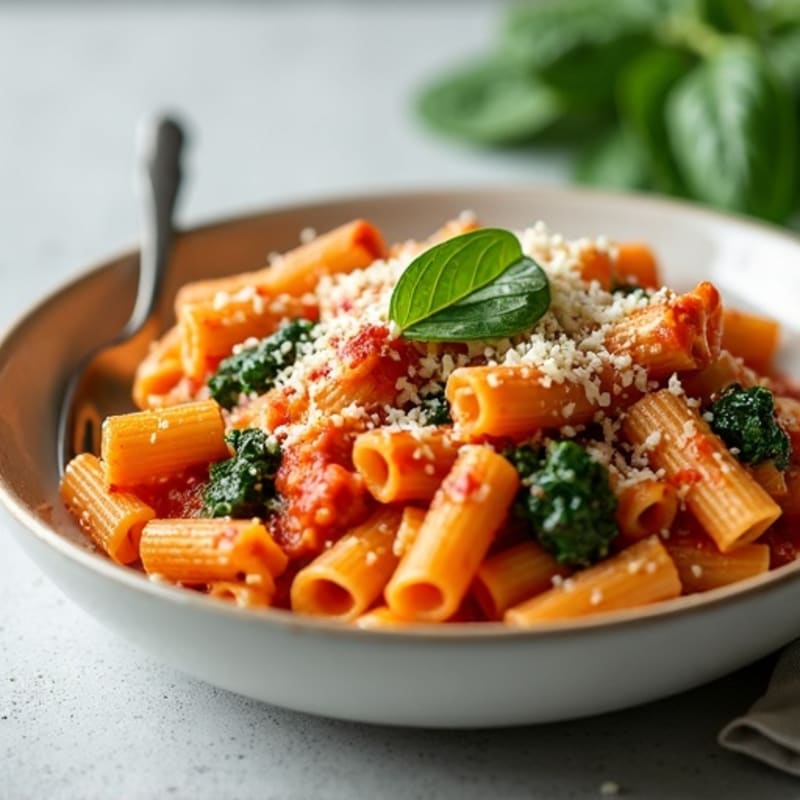 Lean Ground Turkey Baked Ziti with Creamy Ricotta and Spinach
