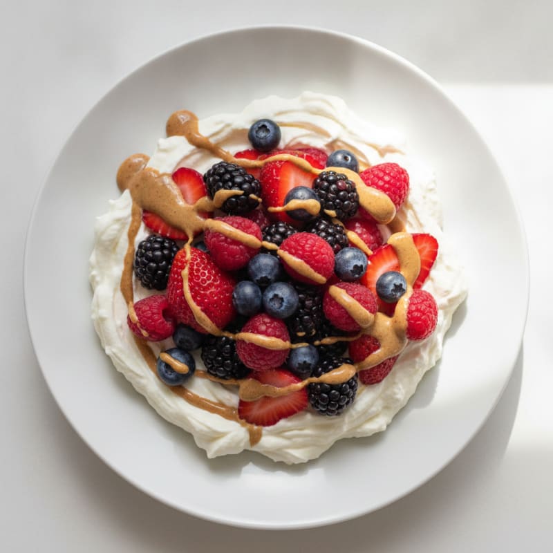 Silky Greek Yogurt Protein Mousse with Mixed Berries