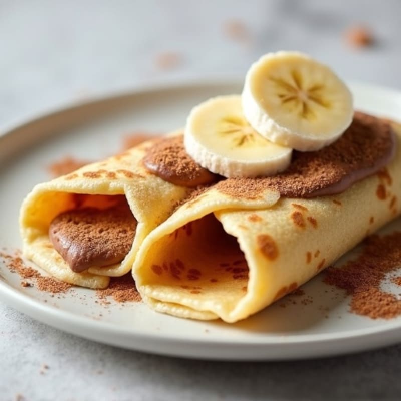 Fluffy Protein Crepes with Banana and Creamy Chocolate Hazelnut Filling