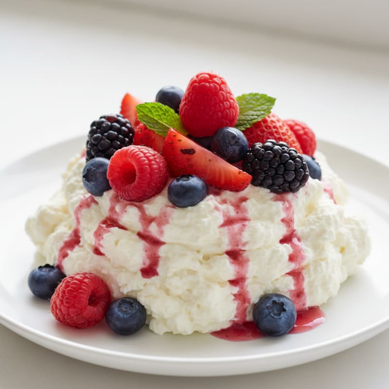 Greek Yogurt Protein Mousse with Mixed Berries