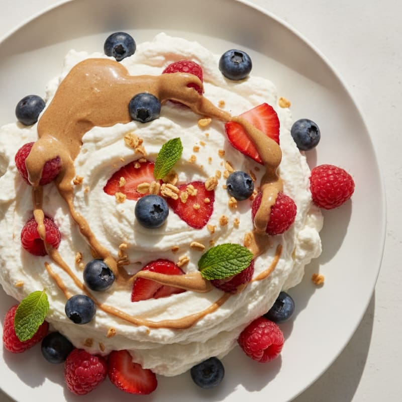 Greek Yogurt Protein Mousse with Mixed Berries