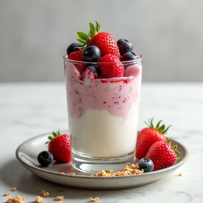 Vanilla Greek Yogurt Protein Parfait with Mixed Berries