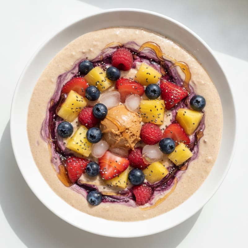Nutty Pineapple Berry Oatmeal Smoothie