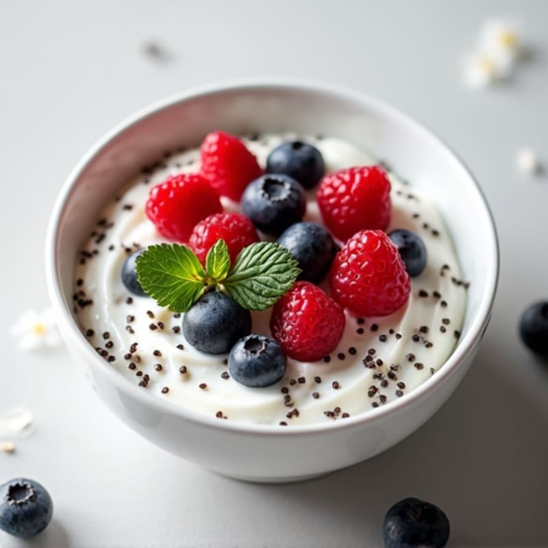 Greek Yogurt with Chia Seeds and Fresh Berries
