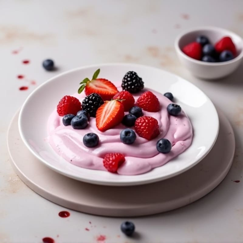 Greek Yogurt Protein Mousse with Mixed Berries