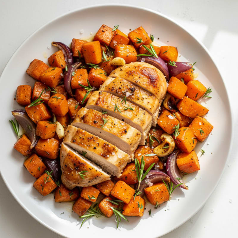 Garlic Herb Roasted Chicken with Root Vegetables