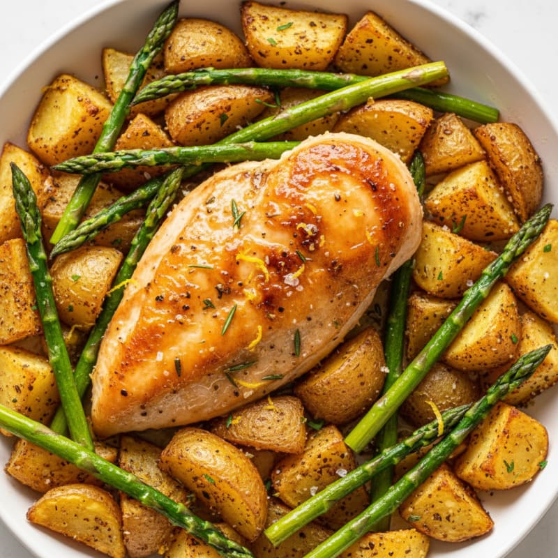 Crispy Lemon-Herb Roasted Chicken with Potatoes