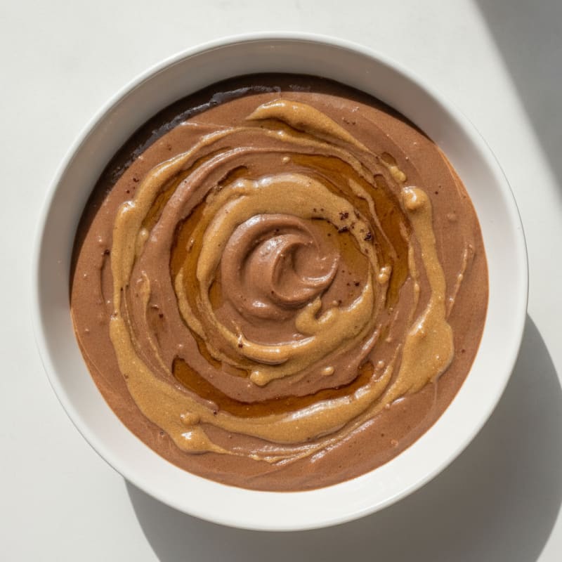 Silky Chocolate Protein Pudding with Almond Butter Swirl