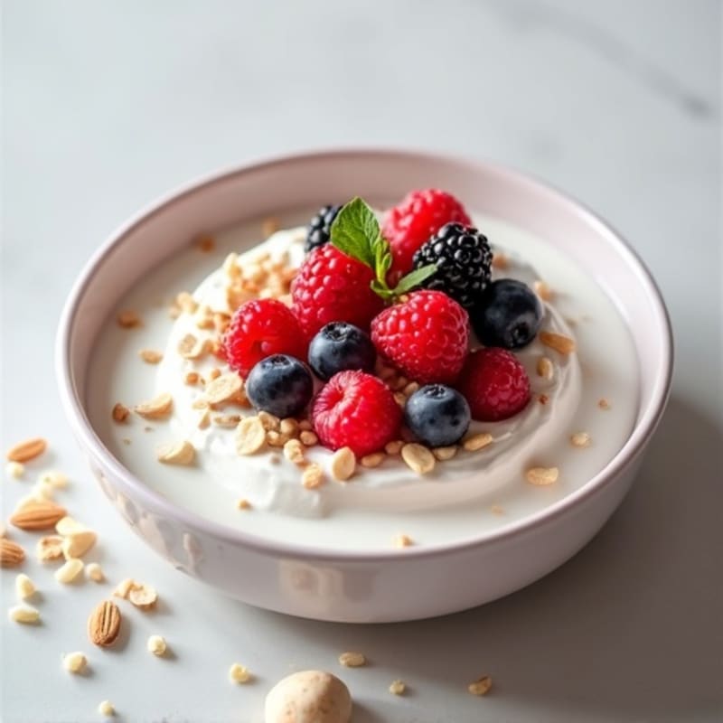 Silky Greek Yogurt Protein Mousse with Berries