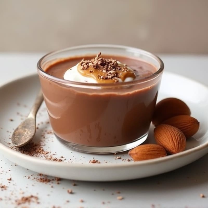 Silky Chocolate Protein Pudding with Almond Butter Swirl
