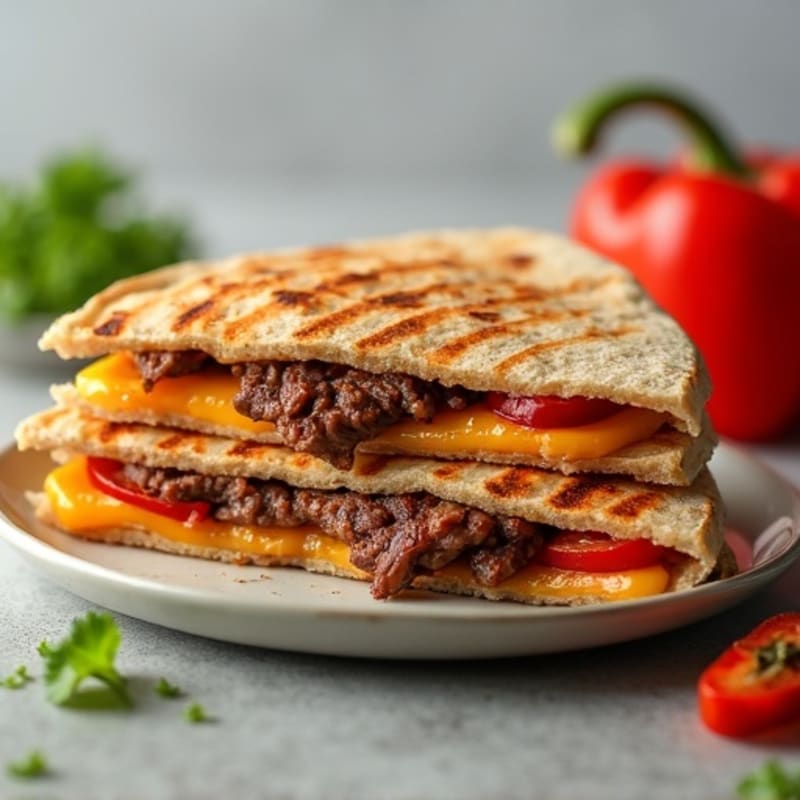 Grilled Steak and Bell Pepper Quesadillas