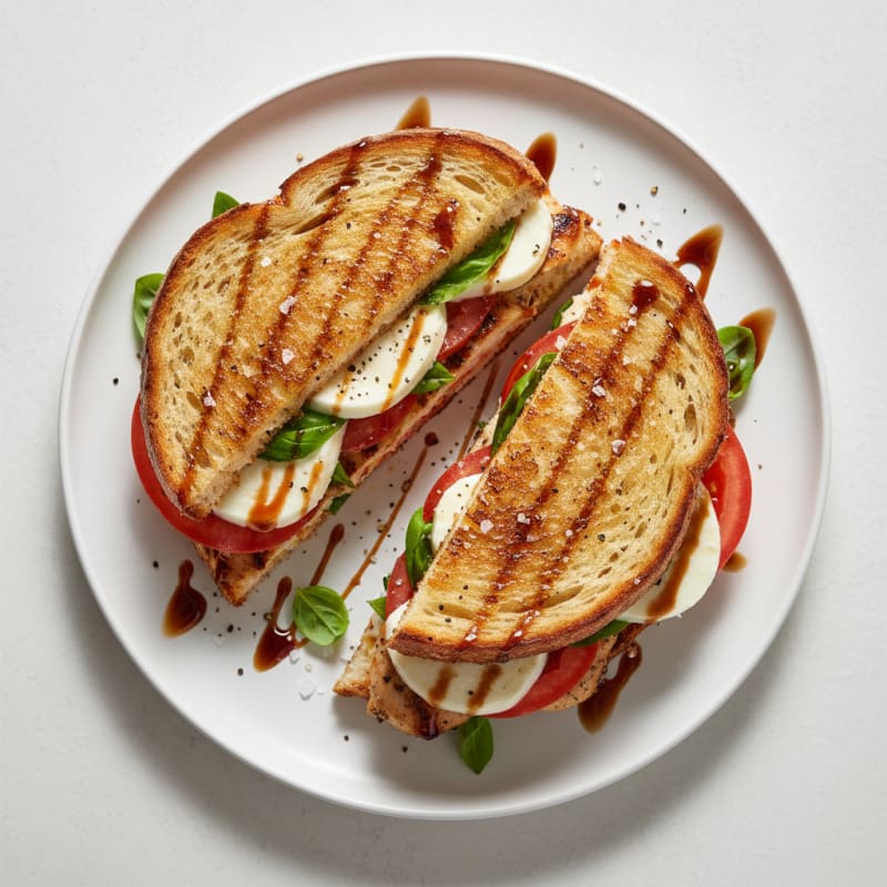 Golden Balsamic Grilled Caprese Sandwich