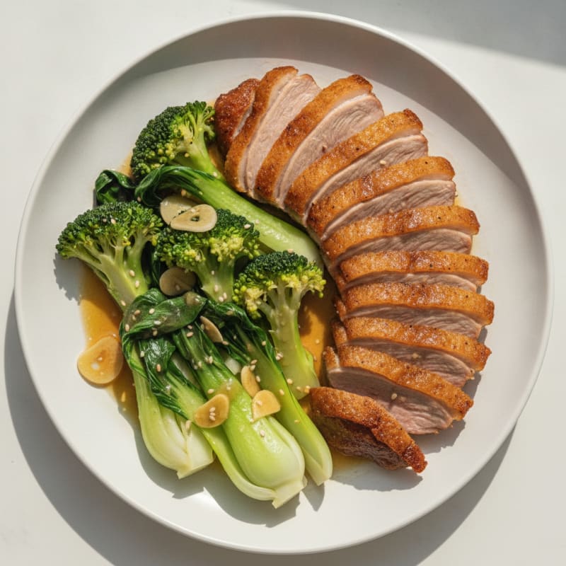 Beijing Roasted Duck with Steamed Vegetables