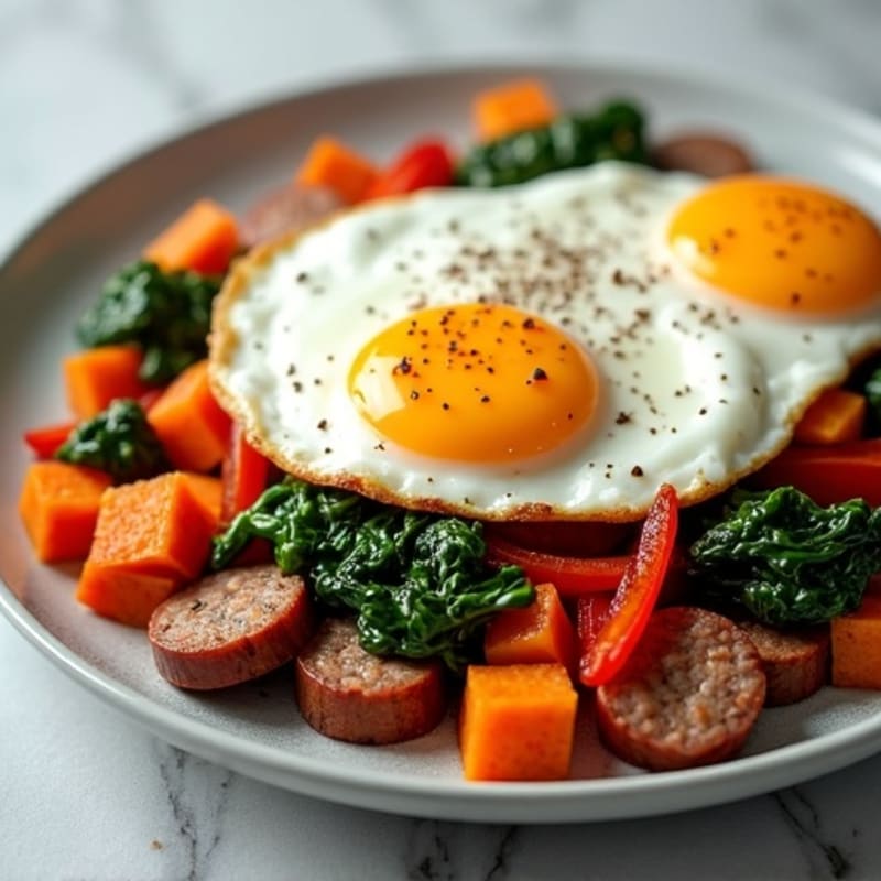 Protein-Packed Sweet Potato Hash with Eggs