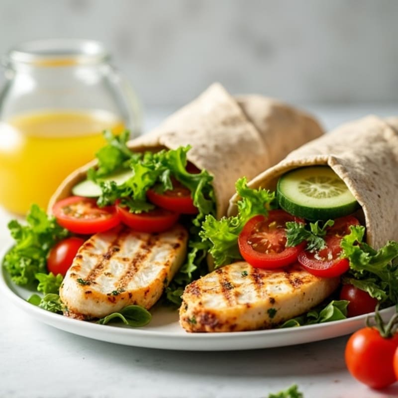 Lemon-Herb Grilled Chicken and Fresh Veggie Wrap