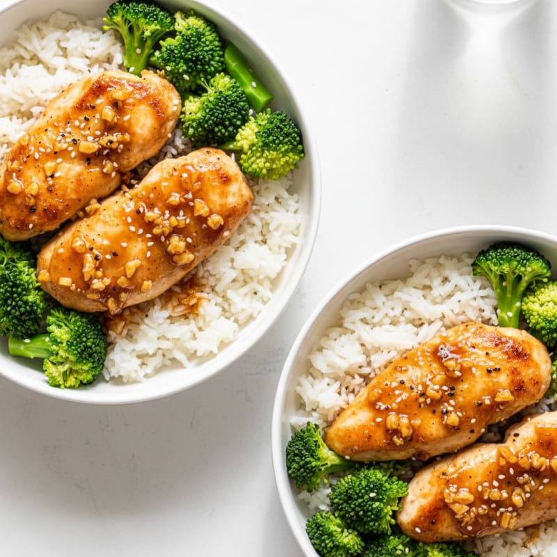 Crispy Honey-Garlic Chicken Bowls