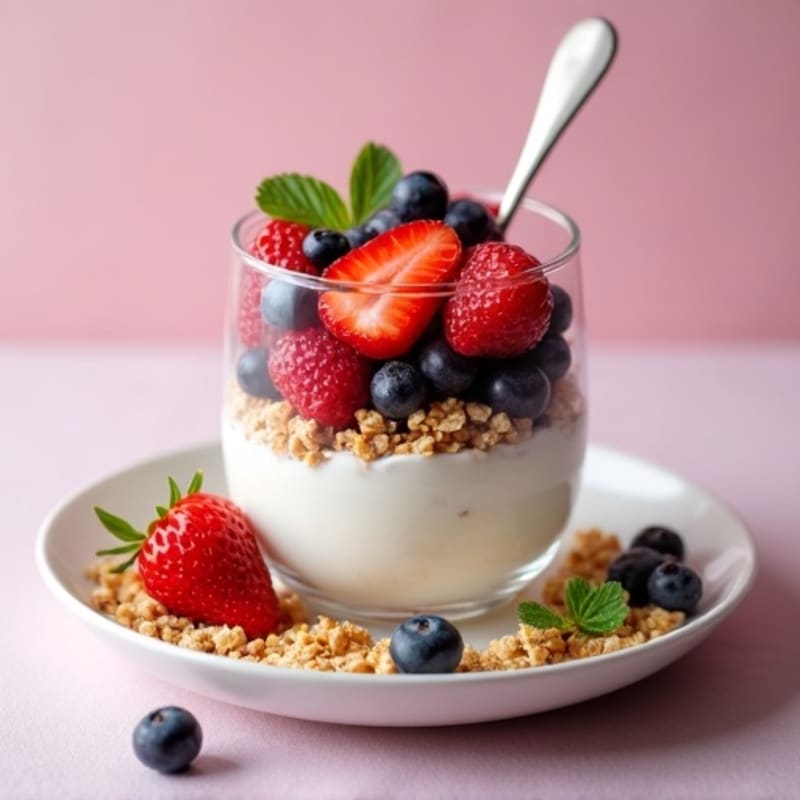 Greek Yogurt Protein Parfait with Mixed Berries