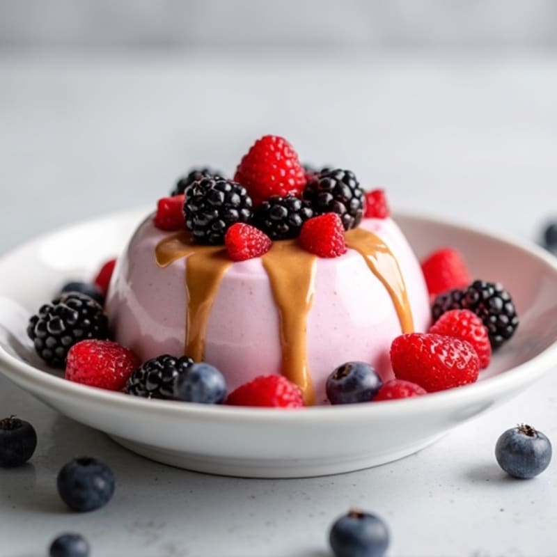 Silky Greek Yogurt Protein Mousse with Berries