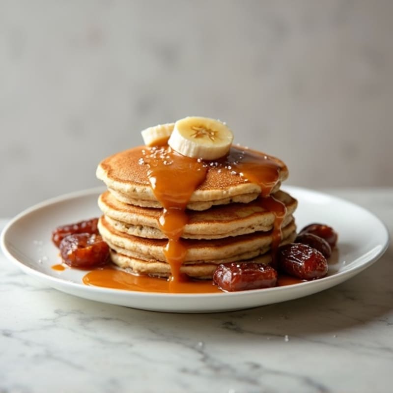 Protein Pancakes with Creamy Salted Date Caramel