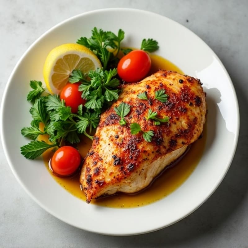 Tender Spiced Chicken with Fresh Herb Salad