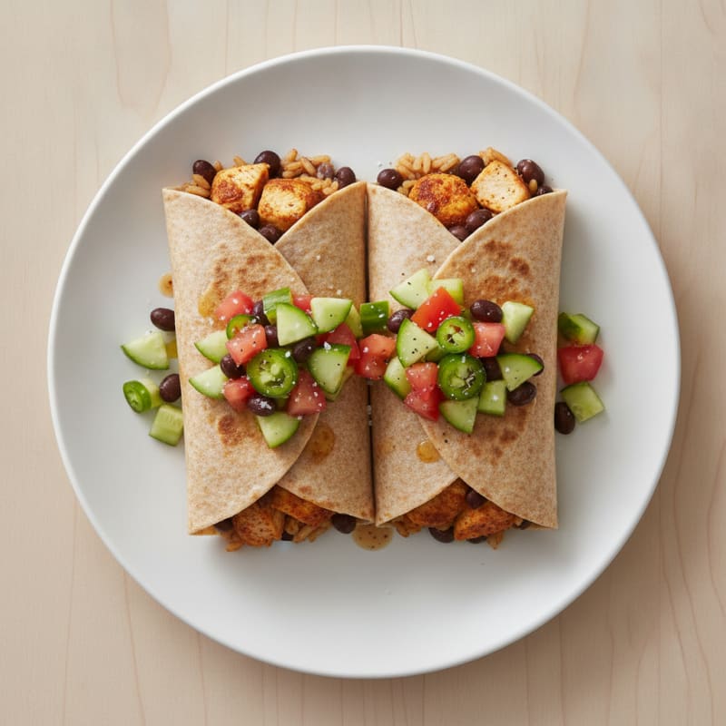 Spicy Chicken and Bean Burritos