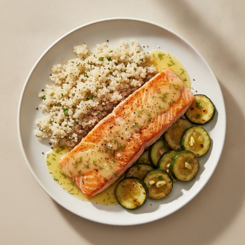 Pan-Seared Salmon with Lemon-Dill Sauce