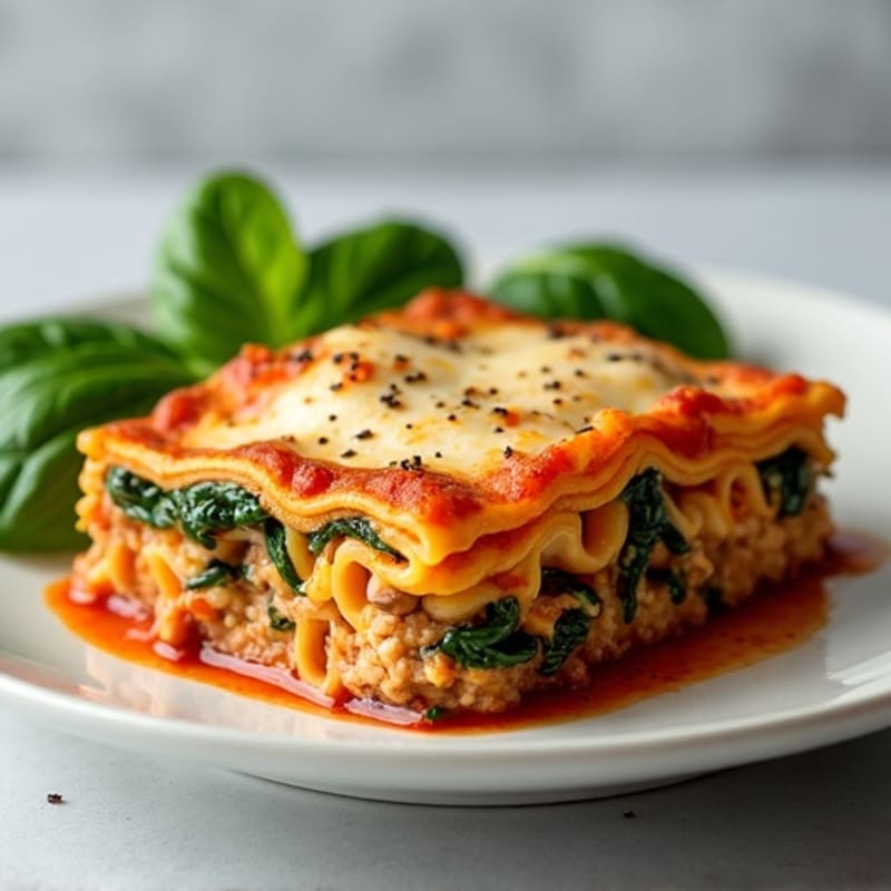 Lean Ground Turkey Skillet Lasagna with Creamy Ricotta and Spinach