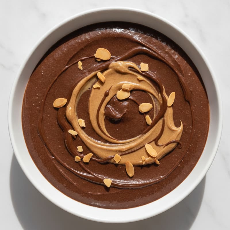 Silky Chocolate Protein Pudding with Almond Butter