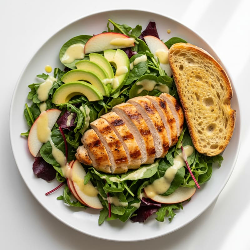 Grilled Chicken Salad with Avocado and Mixed Greens