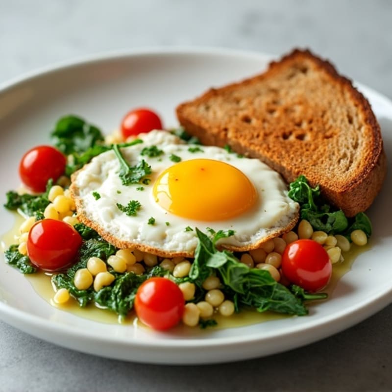 Cottage Cheese Scramble with Spinach and Cherry Tomatoes