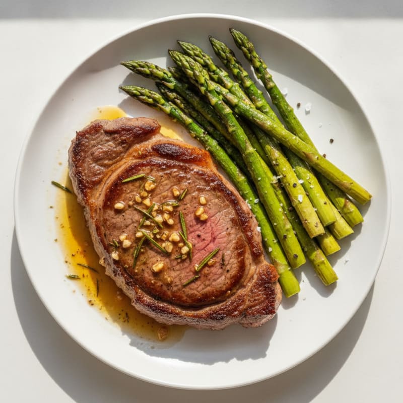 Garlic Herb Steak with Roasted Asparagus