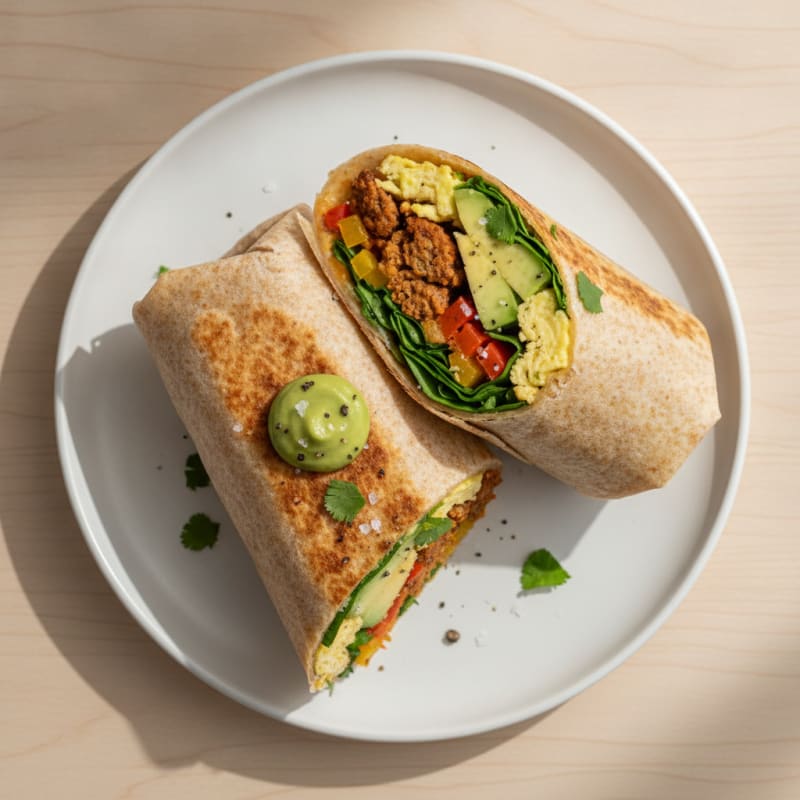 Loaded Breakfast Burrito with Chorizo