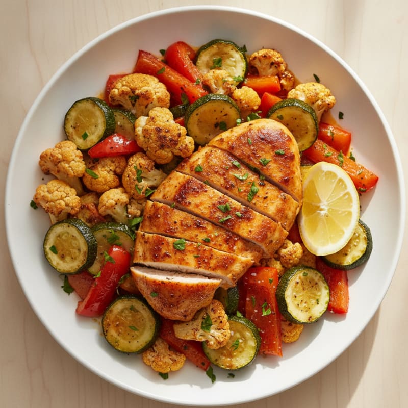 Spicy Harissa Chicken with Roasted Vegetables