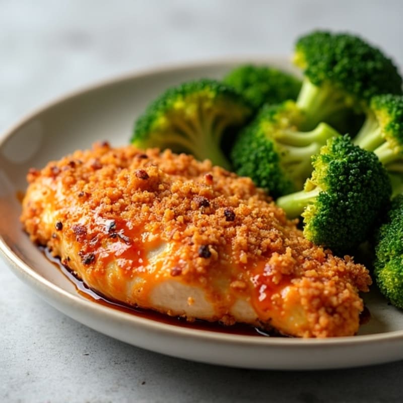 Crispy Baked Sweet & Sour Chicken with Roasted Broccoli